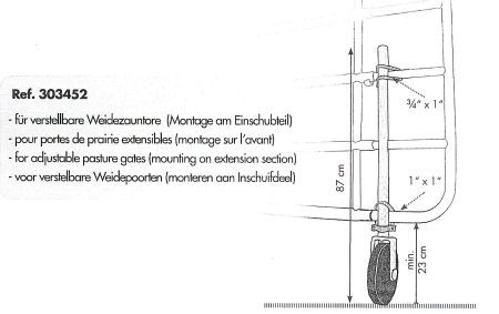 Stützrad für verstellbare Patura Profi-Weidezauntore