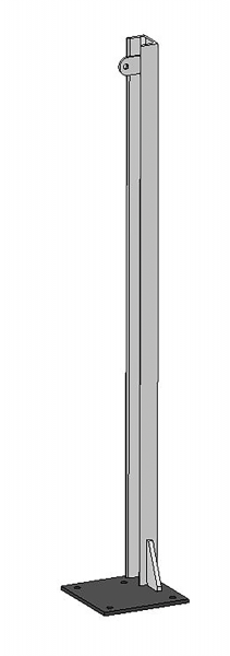 U-Profil 65x42x5,5 mm, L = 1,20 m, mit Bodenplatte rechts, vz